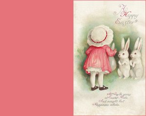 Printable Easter greeting card in vintage style.