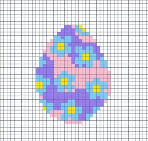 Hama beads template for Easter egg with flowers.