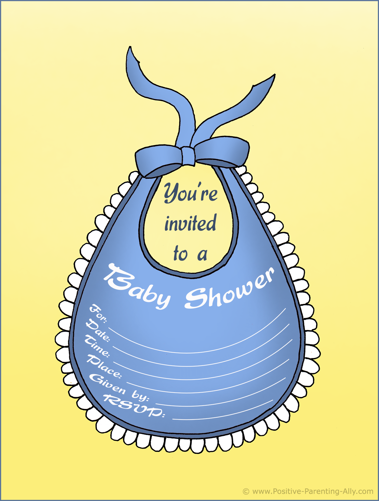 free printable baby shower card black and white