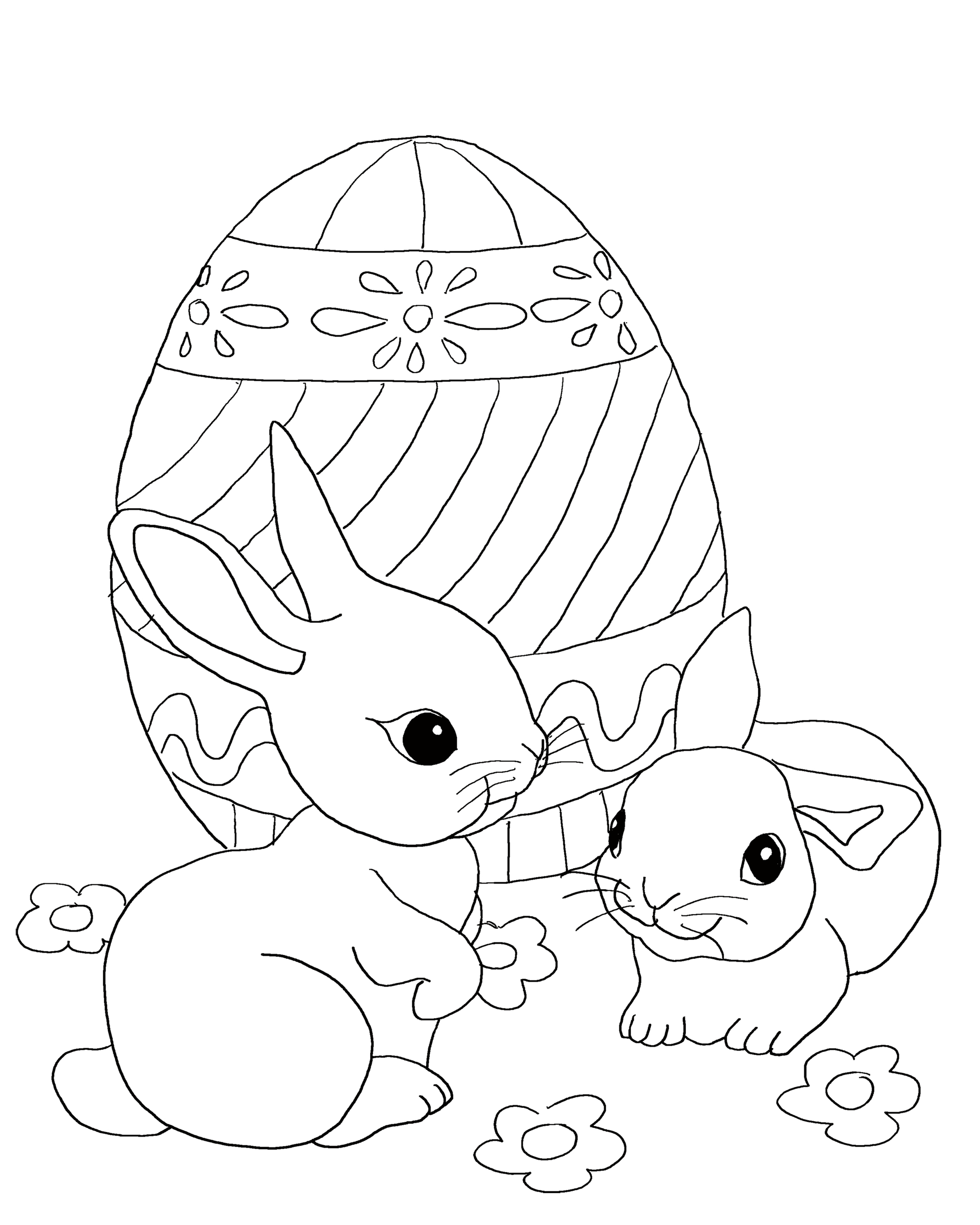 bunny spring coloring pages
