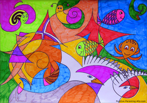 colorful abstract drawings