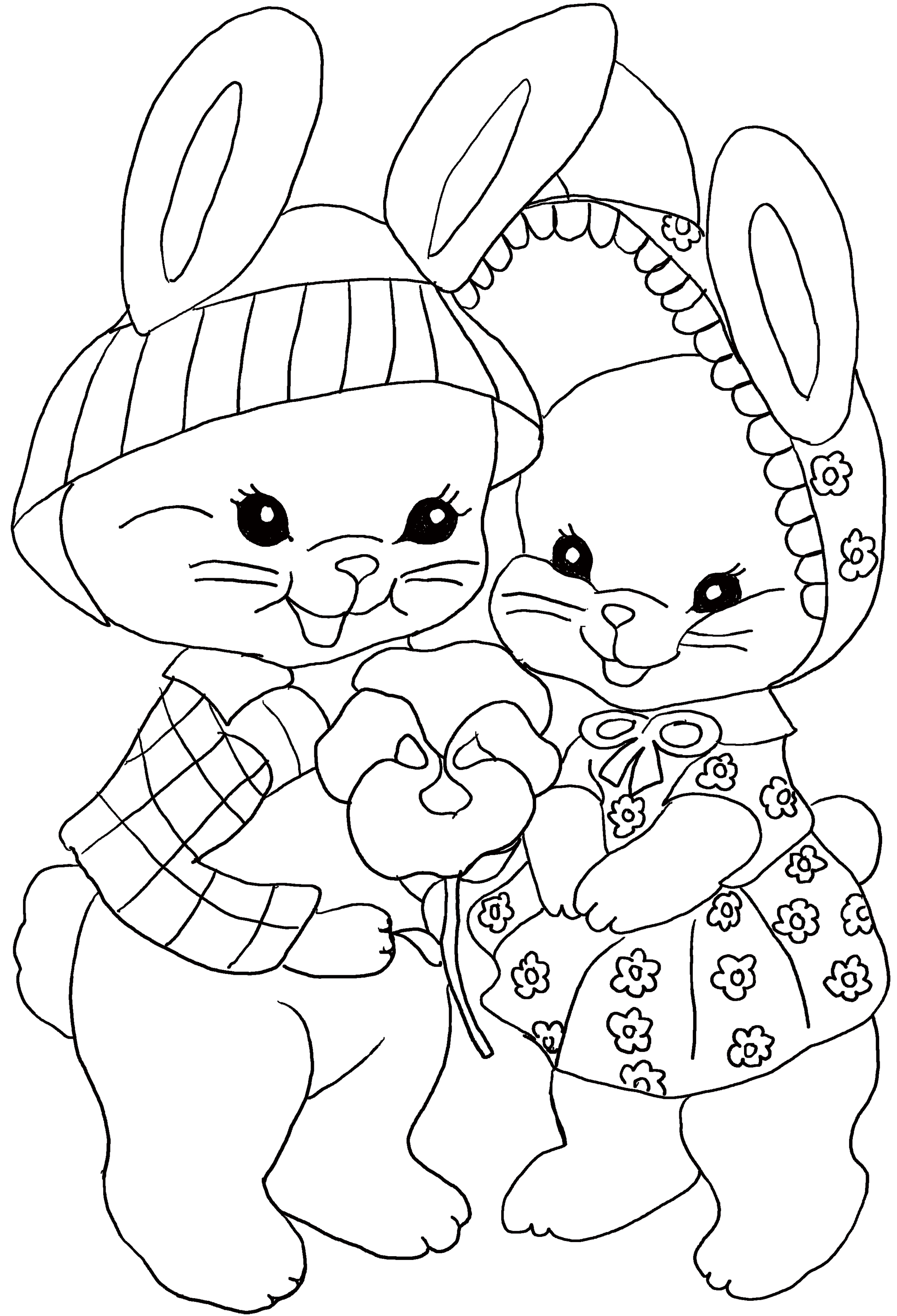 Pictures Of Bunnies To Coloring Coloring cute rabbit popular color